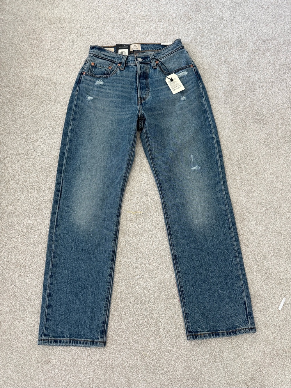 Levi's 501 Curve Light Blue Straight Leg High-Rise Jeans NWT Size 27 - Picture 3 of 9